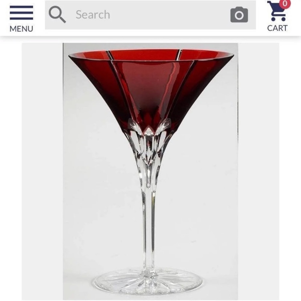 Ajka Ruby Crystal Martini Glasses